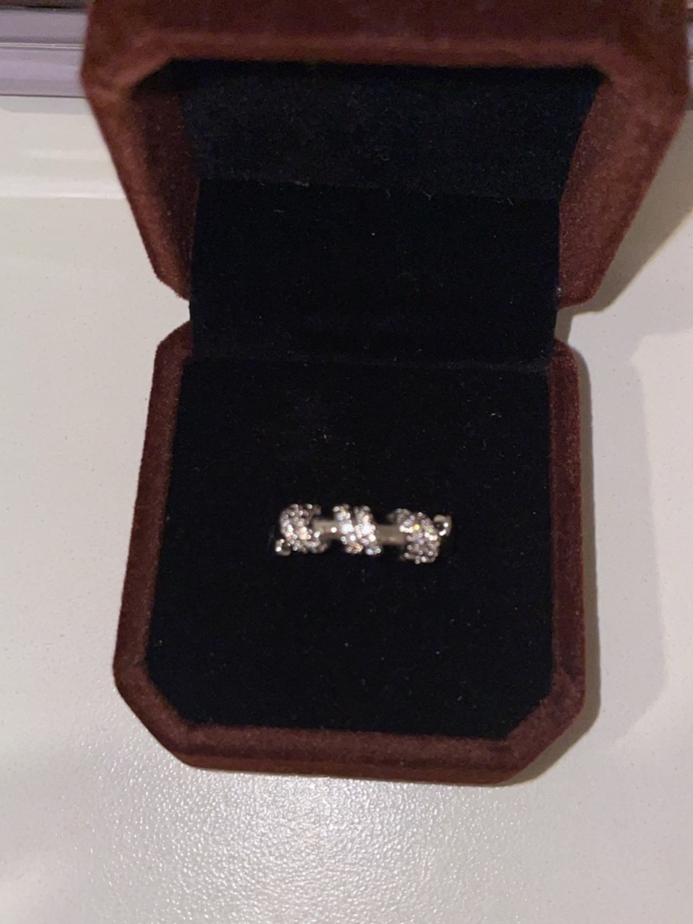 S925 sterling Silver cubic zirconia diamond Knot Ring - Women's Elegant Band